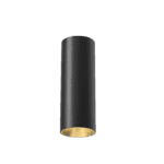 tubular 60 surface mount fixed black with gold baffle