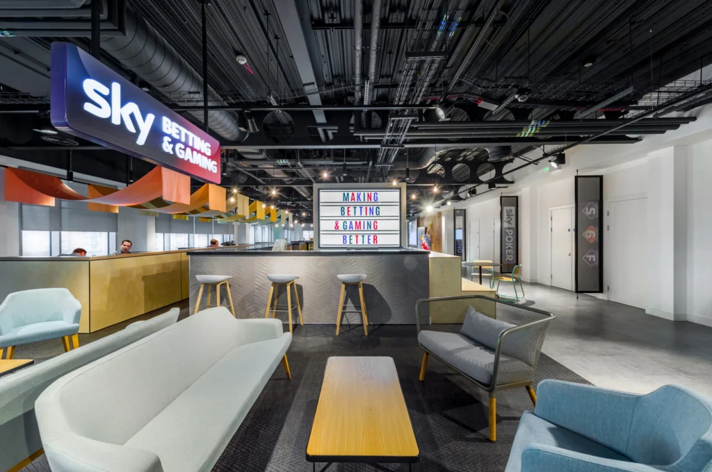 sky betting and games office lighting set up
